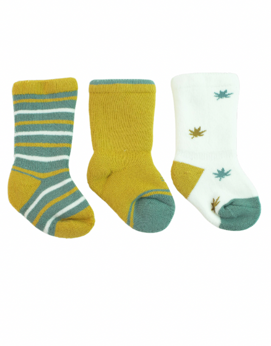 Kids Yellow Anti-Slip Pack of 3 Socks
