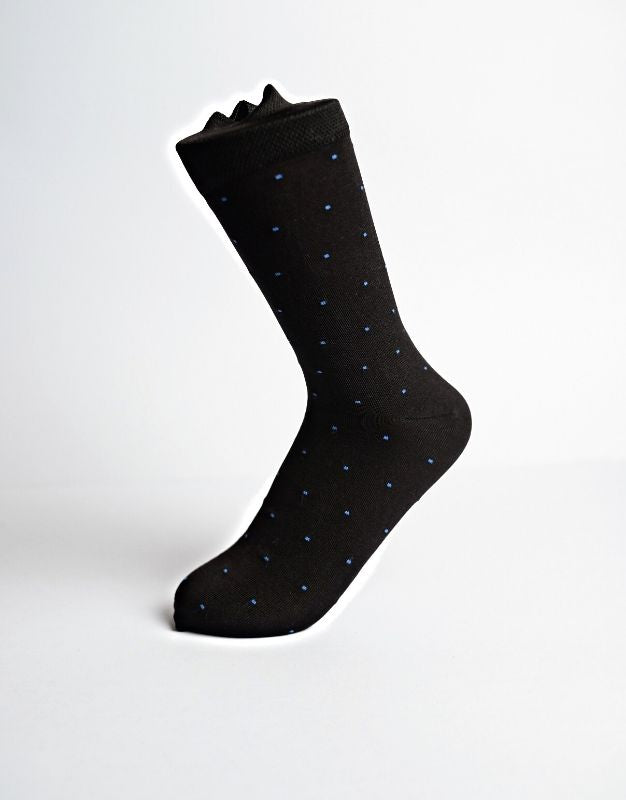 Blue Dots Premium Mercerized Dress Socks