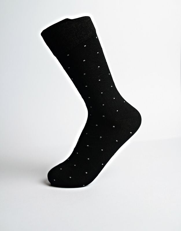 Grey Dots Premium Mercerized Dress Socks