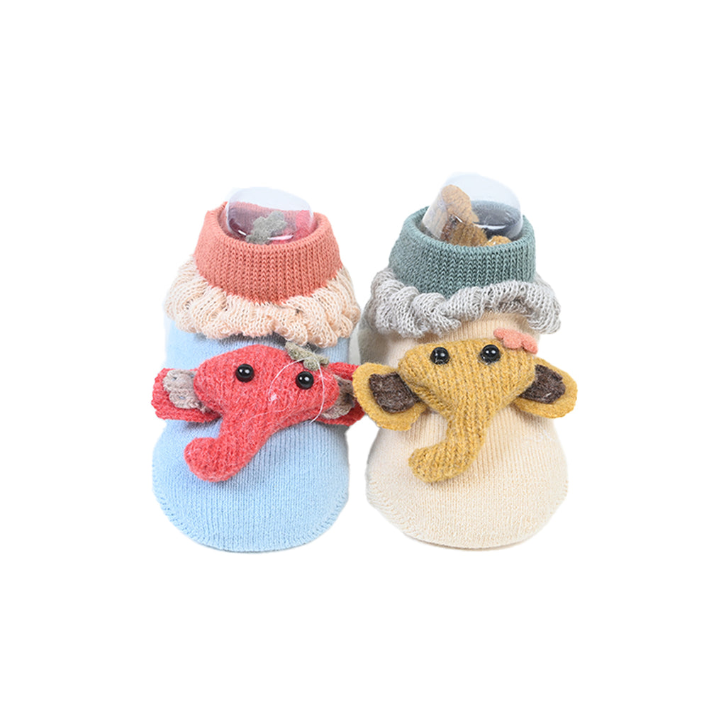 Elephant New Born Silicone Grip Sock Set