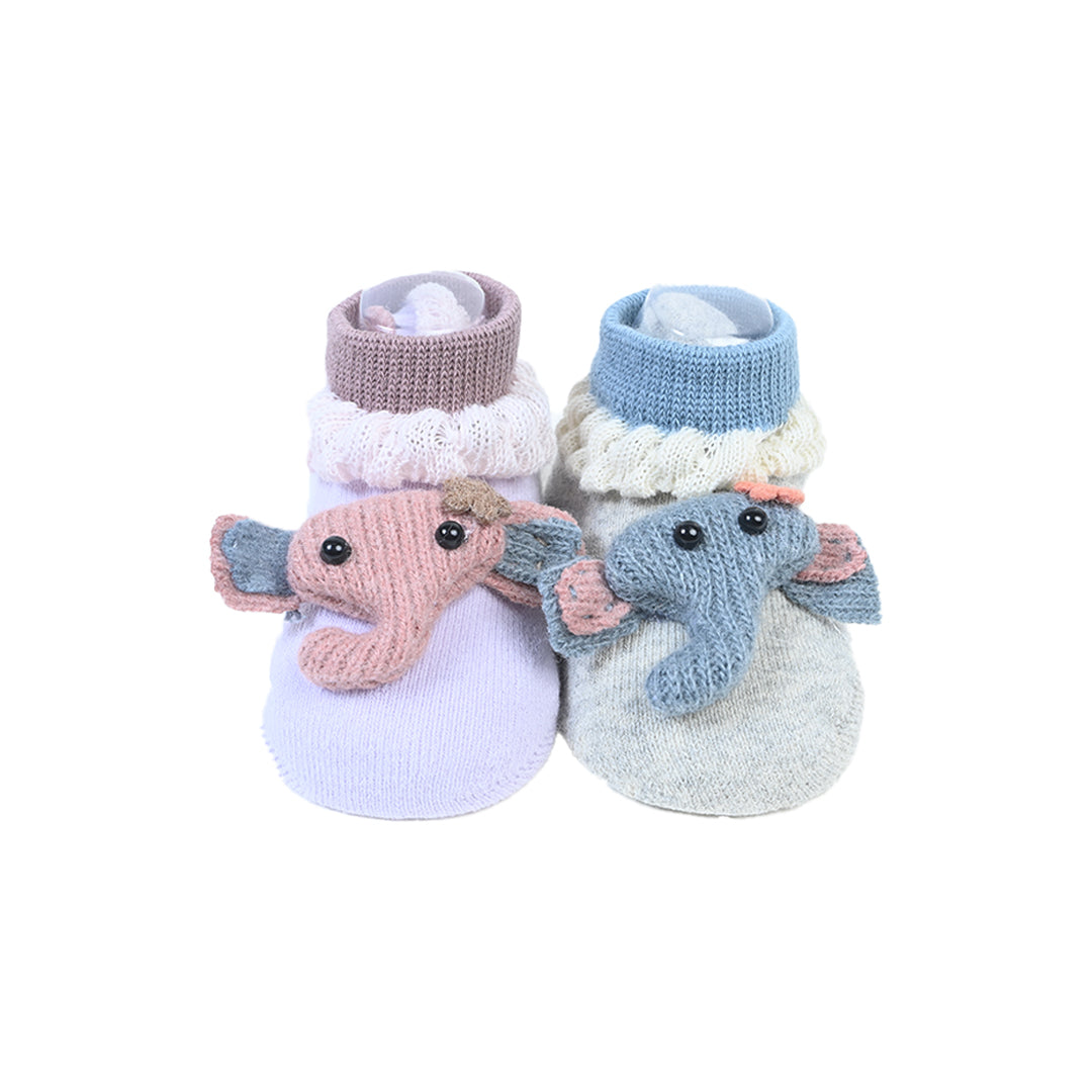 Elephant New Born Silicone Grip Sock Set