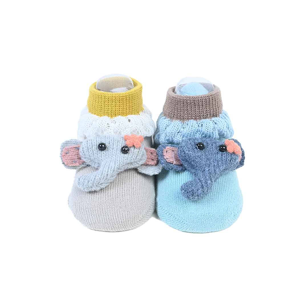 Elephant New Born Silicone Grip Sock Set